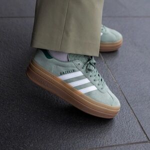Adidas Gazelle Bold - Silver Green Gum